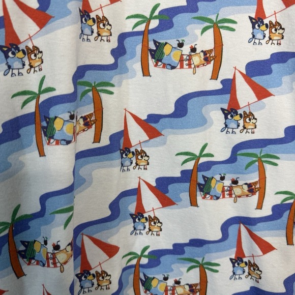 hanna andersson pajamas Set women's Medium Bingo Bluey Beach Short Sleeve - Picture 3 of 7